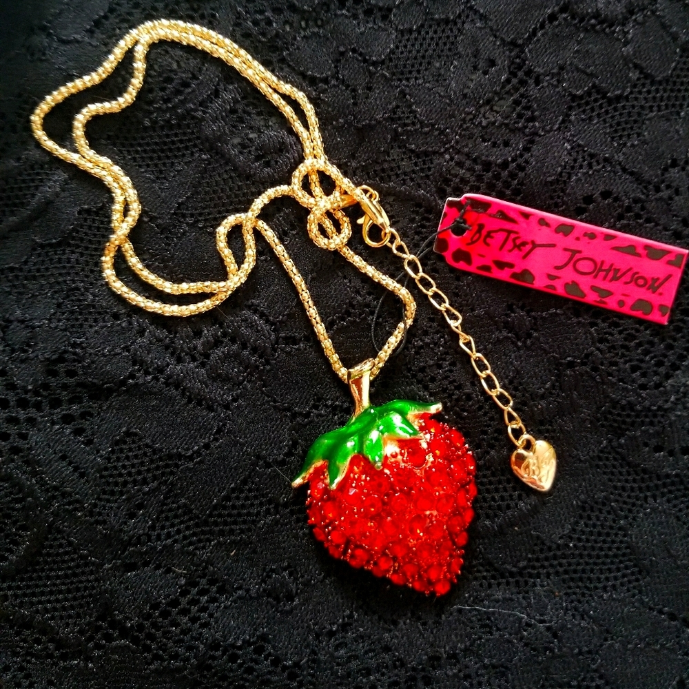 Betsey Johnson Strawberry Necklace